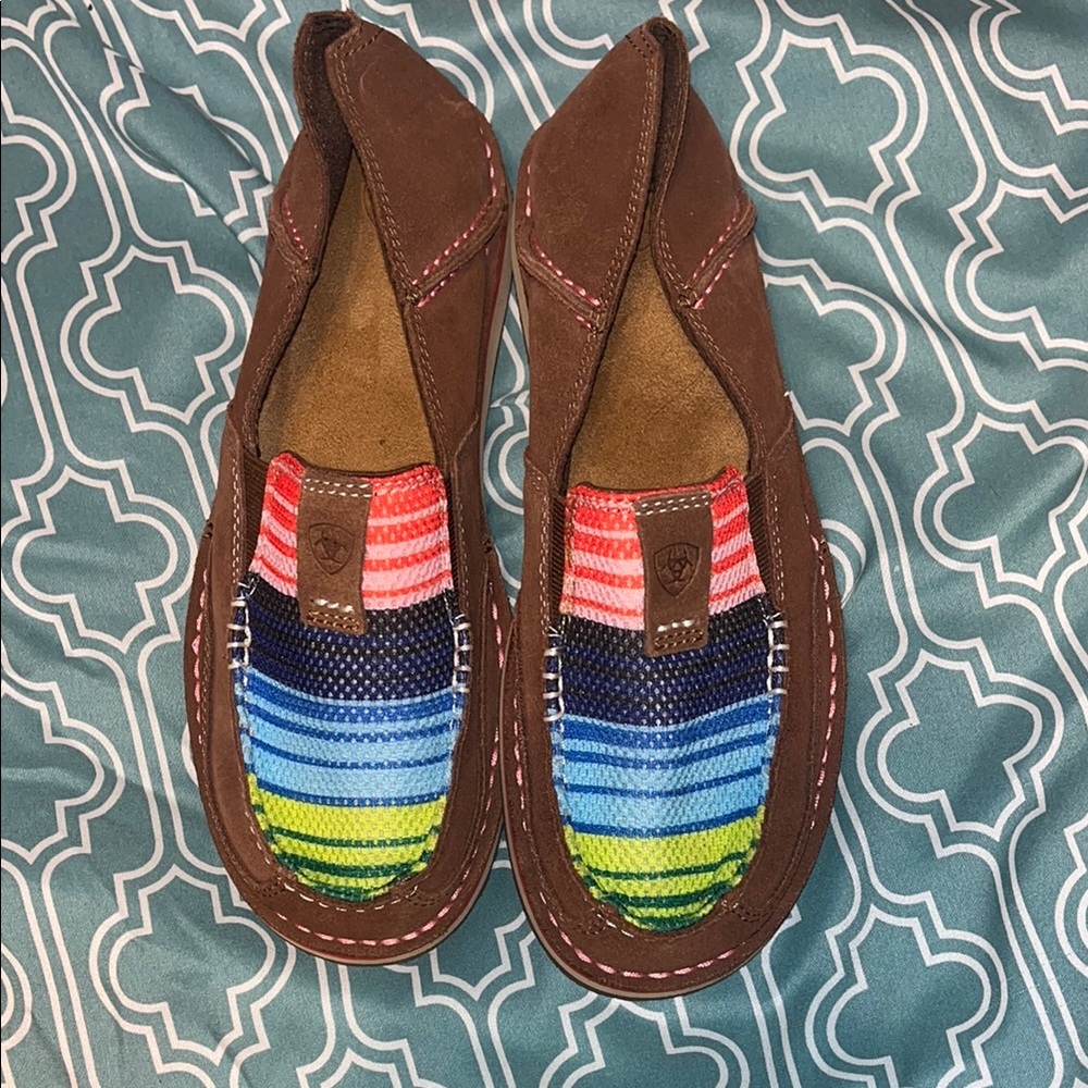 Ariat sarape Flats with Striped Design